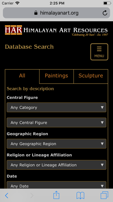 Screenshot of updated HAR search page, with comfortably-sized text and images,
          effectively using the entire screen.